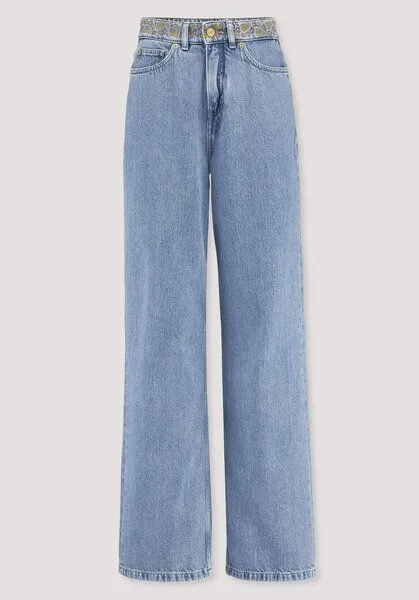 hessnatur hessnatur Jeans ALVA Wide Leg Embroidery aus Bio-Baumwolle mit TENCEL Lyocell, Light blue, – Produktbild 4 von 4