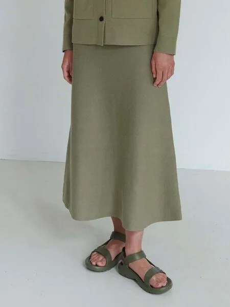 FUB FUB Gestickter Rock "Skirt" in A-Linie, Sage (salbei), – Produktbild 2 von 3