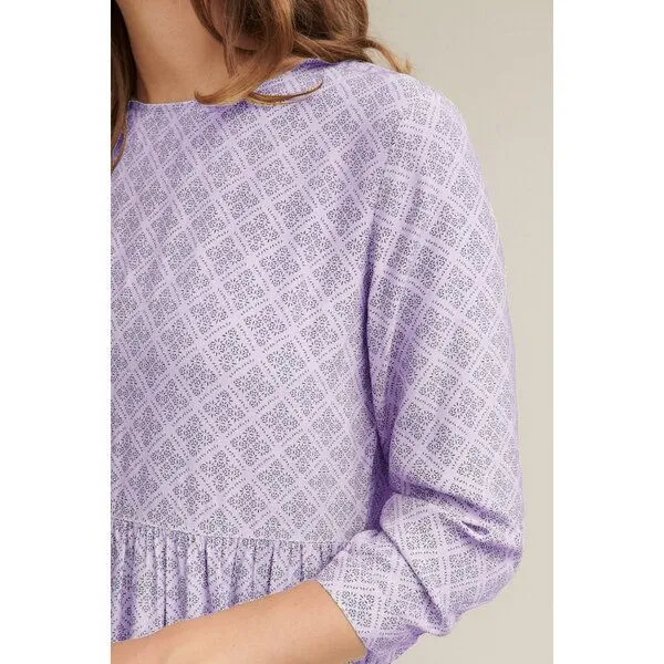 Basic Apparel Basic Apparel Kleid NELLA mit feinem Muster, Lila (purple heater/boulder), – Produktbild 3 von 3