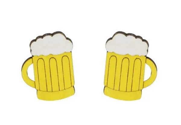BeWooden BeWooden Holzohrringe Beer Bierglas-Motiv – Produktbild 1 von 4