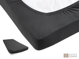 Carpe Sonno Spannbettlaken Jersey 90x200 100x200 120x200 140x200 160x200 180x200 200x200 70x140, Jersey, Gummizug: rundum, (1 Stück), 100% Baumwolle Spannbettlaken 90x200 Spannbetttuch Anthrazit – Produktbild 1 von 1