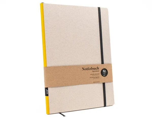 tyyp Skizzenbuch DIN A4 – 100% Recyclingpapier (Blauer Engel) – Klassik ÖKO by tyyp, Gelb, – Produktbild 1 von 5