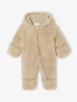 Vertbaudet Baby Winter-Overall mit Kapuze sandfarben – Produktbild 1 von 1