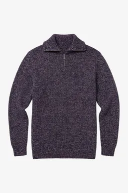 KnowledgeCotton Apparel KnowledgeCotton Apparel Herren vegan Pullover Quarter Zip Blau Multi – Produktbild 1 von 1