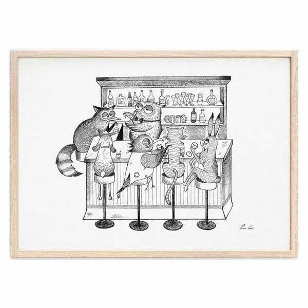 LIGARTI Kunstdruck »Tierbar« von LIGARTI | A4, A3 oder A2 | Wandbild | Poster | Kunst – Produktbild 1 von 4