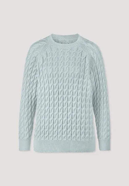 hessnatur hessnatur Strick Pullover Regular aus reiner Bio-Baumwolle, Perlblau, – Produktbild 4 von 4