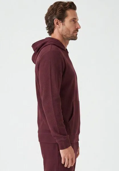 ORGANICATION ORGANICATION HECTORR | Waffel Hoodie aus Bio-Baumwolle & recyceltem Polyester, Red, – Produktbild 4 von 5