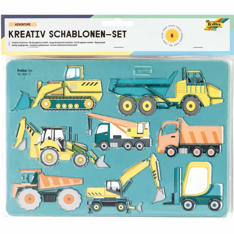 folia folia Kreativ-Schablonenset Adventure inkl. Malvorlage 6 Stück – Produktbild 1 von 1
