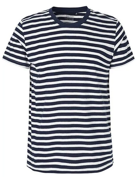 Neutral Neutral® Unisex T-Shirt Fitted Körpernah von Neutral Bio Baumwolle, Weiß/navy gestreift, – Produktbild 1 von 2