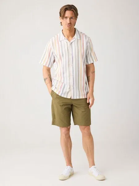 KnowledgeCotton Apparel KnowledgeCotton Apparel Lockeres gestreiftes Kurzarmhemd aus Bio-Baumwolle, Mehrfarbig-color-stripe, – Produktbild 2 von 2