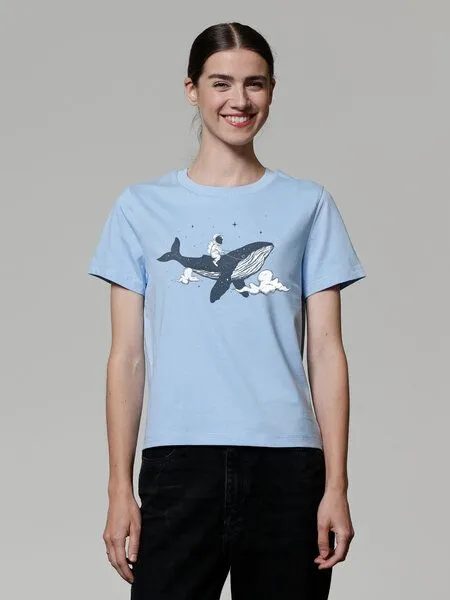 watapparel watapparel T-Shirt Frauen Spacewhale, Blue soul, – Produktbild 2 von 4