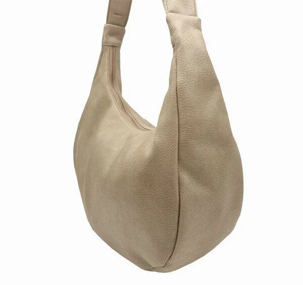 BOWLEANIES TASCHEN BOWLEANIES TASCHEN Moon Bag XXL aus Lederfaserstoff, Cremebeige, – Produktbild 2 von 3