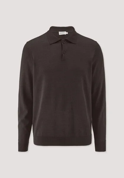 hessnatur hessnatur Strick Polo Regular aus reiner Bio-Merinowolle, Kakao braun, – Produktbild 4 von 4