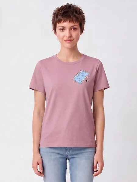 watapparel watapparel T-Shirt Frauen Swimmingpool chilling, Lilac dream, – Produktbild 2 von 2