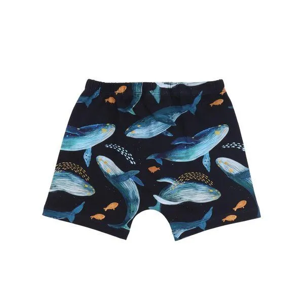 Walkiddy Kleinkinder Unterhose GOTS-zertifiziert aus Bio-Baumwolle, dunkelblau mit Wal-Motiv, 95% Baumwolle 5% Elasthan – Walkiddy, weich & bequem – Produktbild 2 von 2