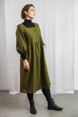 Jyoti - Fair Works Jyoti - Fair Works Damen vegan Kleid Rachana Moosgrün – Produktbild 1 von 1