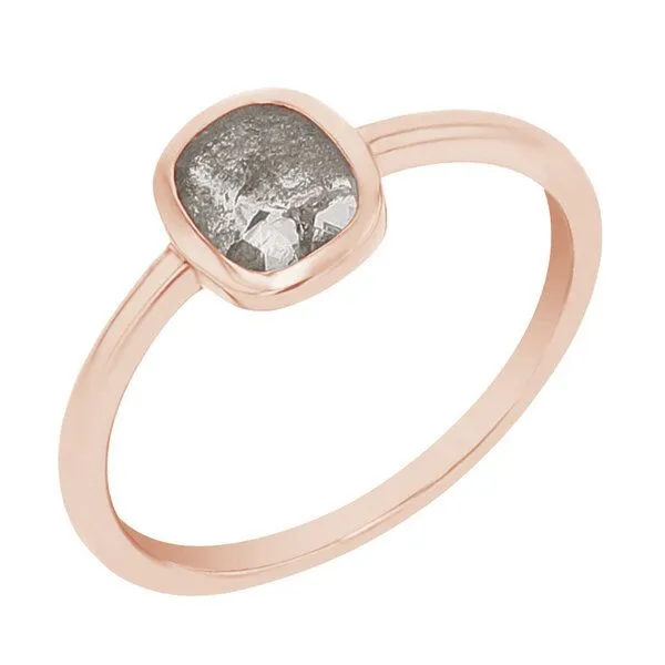 Eppi Eppi Ring mit einem Salt and Pepper Diamanten in Emerald-Form Christy, Rosa, – Produktbild 1 von 3
