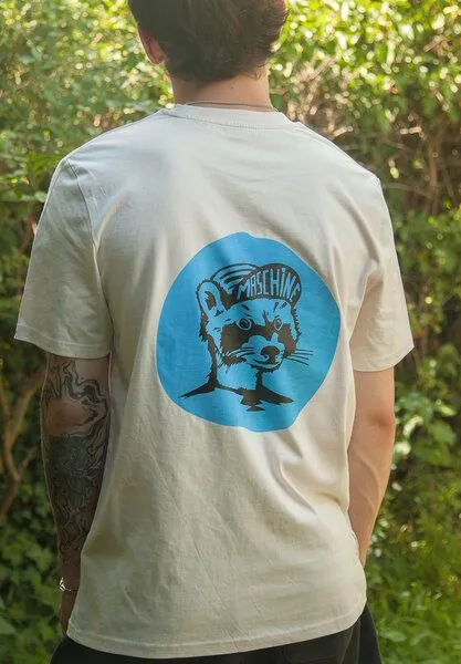 päfjes päfjes Waschbär die Maschine Fahrrad Gravel - Unisex Männer Bio T-Shirt – Produktbild 4 von 4