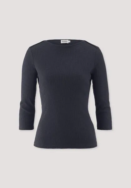 hessnatur hessnatur Boatneck Shirt Slim aus Bio-Baumwolle, Marine, – Produktbild 4 von 4