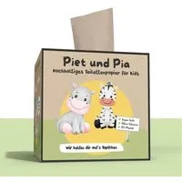 SNYCE SNYCE PIET UND PIA Toilettenpapier für’s Töpfchentraining - spielend lernen - Recycling-Box – praktische Einzelblattentnahme – 1 Box á 120 Tücher – 3-lagig – hygienisches Klopapier für Kinder – Produktbild 1 von 1