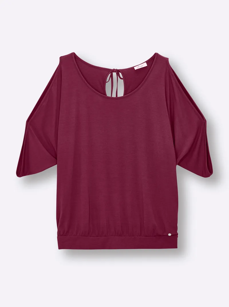 sheego Shirt bordeaux, Bordeaux, – Produktbild 1 von 1