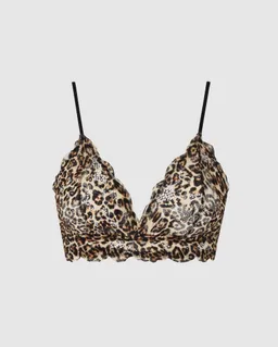 Understatement Understatement Damen vegan Lace Triangle Bralette Leopard – Produktbild 1 von 1