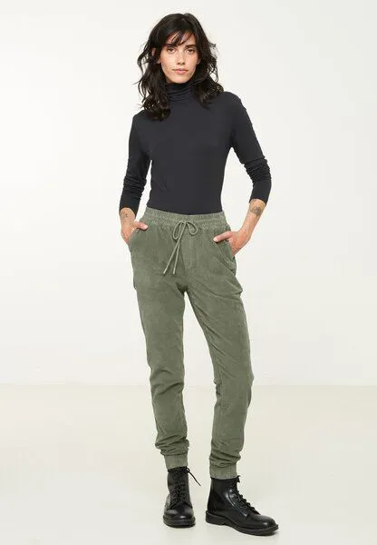 recolution Damen Cord Jogg Chino aus Bio-Baumwolle - CHAITURUS - recolution, Khaki (grün), – Produktbild 1 von 4