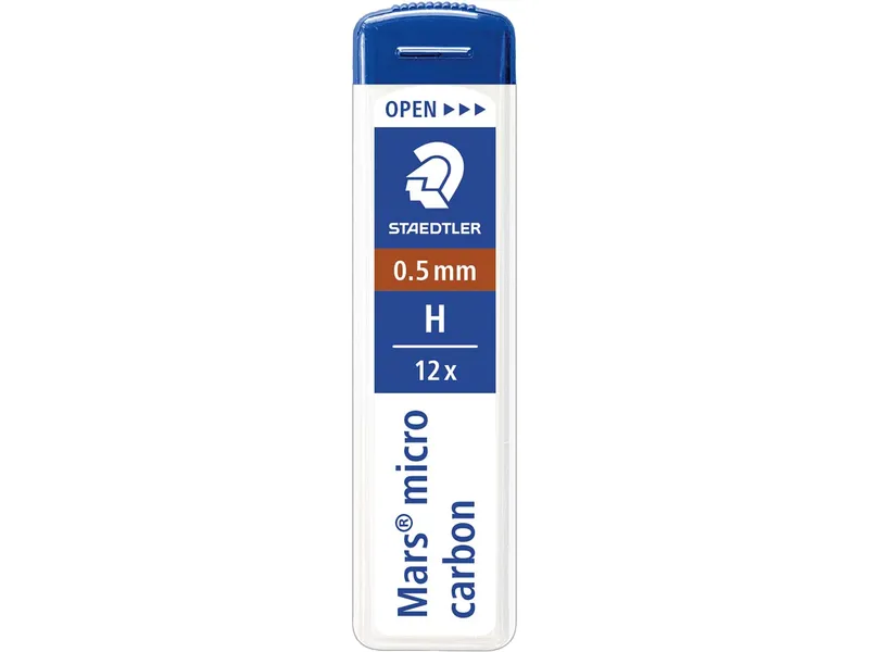 Staedtler STAEDTLER Ersatzminen für Druckbleistifte 'Mars micro carbon' Ø 0,5 mm, 12 Stk., H – Produktbild 1 von 1