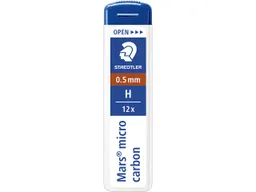 Staedtler STAEDTLER Ersatzminen für Druckbleistifte 'Mars micro carbon' Ø 0,5 mm, 12 Stk., H – Produktbild 1 von 1