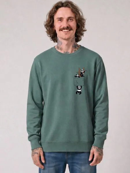 watapparel watapparel Sweatshirt Unisex Pocket Pandas, Green bay, – Produktbild 2 von 2