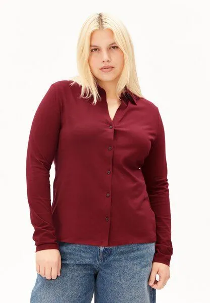 ARMEDANGELS ARMEDANGELS NALAANNIA Damen Bluse aus Bio-Baumwoll Mix, Velvet red, – Produktbild 1 von 4