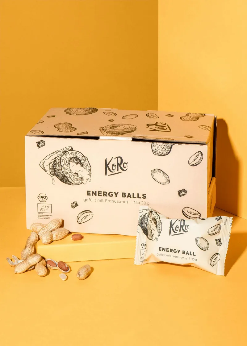 KoRo Bio Energy Ball Erdnuss 14 x 30 g – Produktbild 1 von 4