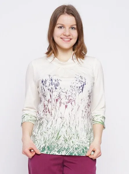 Peaces.bio - handbedruckte Biomode Peaces.bio - handbedruckte Biomode Bluse Mystic Iris – Produktbild 3 von 3