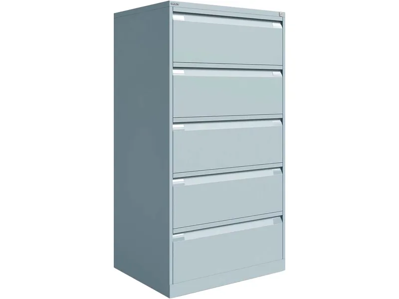 Bisley Bisley Hängeregistraturschrank, zweibahnig, 5 Schubladen, Lichtgrau, – Produktbild 1 von 1
