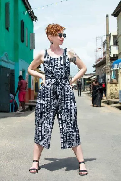 Global Mamas Global Mamas Bio Jumpsuit - Pathways, Pathways (schwarz), – Produktbild 2 von 4