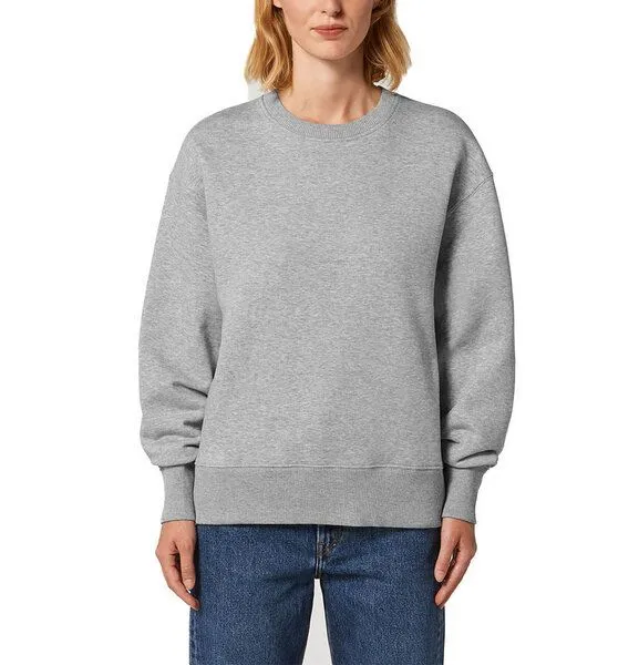 YTWOO YTWOO Lässiges Sweatshirt in Bio-Qualität, Pullover, Sweater, Unisex, Hellgrau meliert, – Produktbild 3 von 4