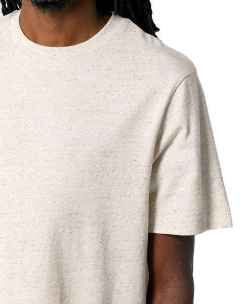 YTWOO YTWOO Nachhaltiges schweres Unisex T-Shirt, Beige meliert, – Produktbild 2 von 4