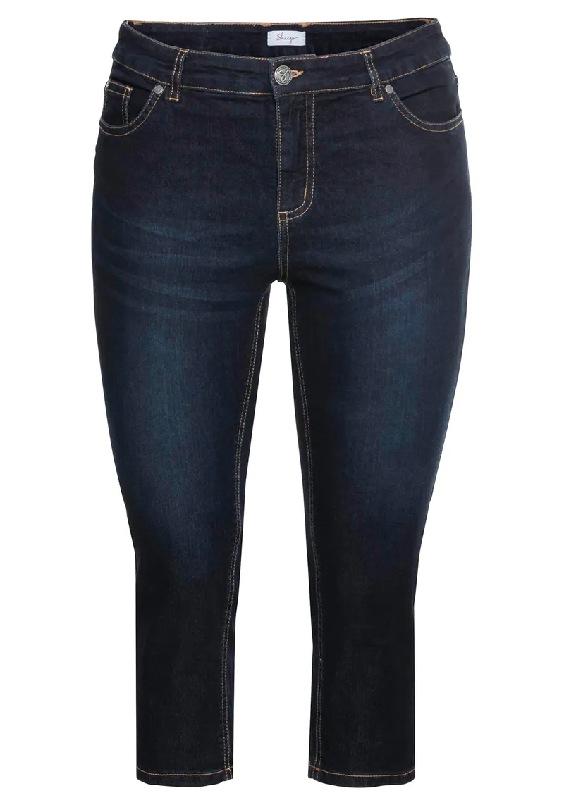 sheego Caprijeans blue black denim, Blue black denim, – Produktbild 2 von 2