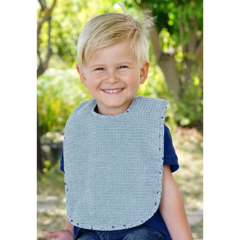 Wörner Wörner 2er-Pack Lätzchen mit Druckknopf 26x40 cm, Blau, – Produktbild 2 von 4