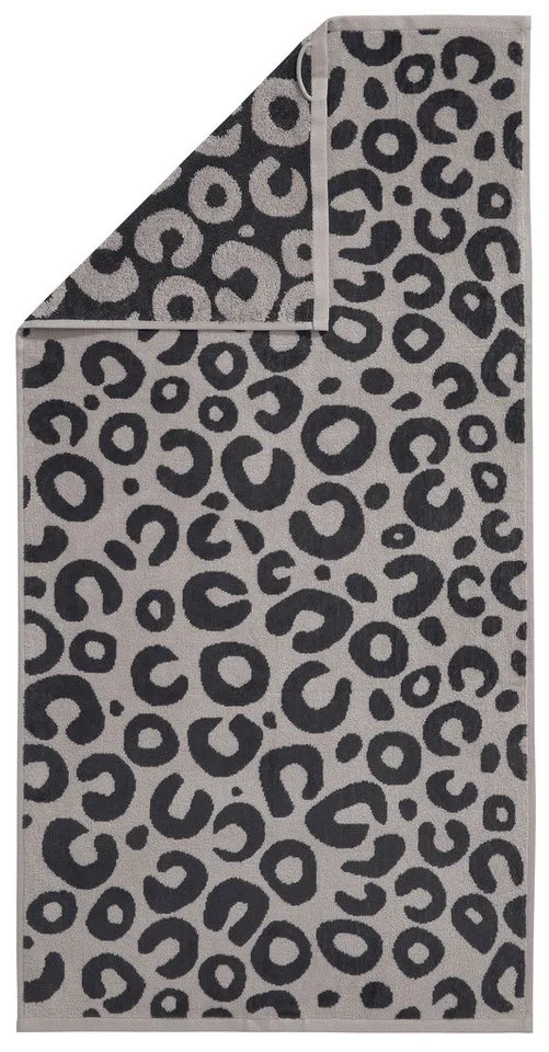 OTTO home Handtuch Set Anna Leopardenmuster, 4-tlg Handtuch-Set, 50x100cm, 100% Baumwolle, Frottiervelours (Set, 4-St), Handtücher, weich, saugstark, Grau, – Produktbild 4 von 5