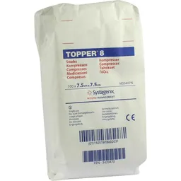 Solventum Germany TOPPER 8 Kompr.7,5x7,5 cm unsteril 100 St Kompressen – Produktbild 1 von 1