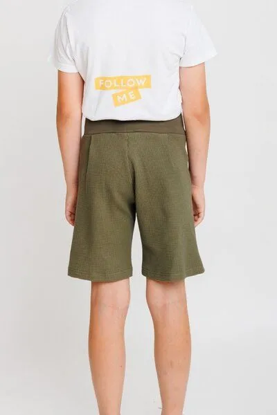 Babbily Babbily Shorts aus Bio Waffelstrick-Jersey mit breitem Komfortbund, Grün, – Produktbild 4 von 4