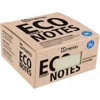 Memo memo Haftnotiz-Quader 400 Blatt 75 x 75 mm, pastellgelb im Recyclingkarton – Produktbild 1 von 1