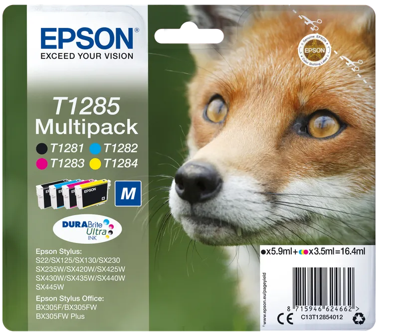 Epson Epson 4er Set Tintenpatronen T1285 schwarz, cyan, magenta, gelb – Produktbild 1 von 2