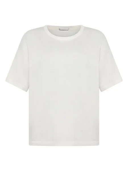 KnowledgeCotton Apparel KnowledgeCotton Apparel Gestricktes lockeres T-Shirt mit Kaschmir, Weiß-egret, – Produktbild 1 von 3