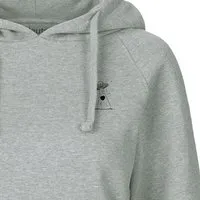 HANDGEDRUCKT HANDGEDRUCKT "Beam it up" Frauen Hoody aus reiner Biobaumwolle (kbA), Grey, – Produktbild 1 von 1