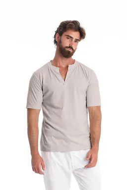 RAVENS VIEW IBIZA RAVENS VIEW IBIZA Herren vegan Leinen Tee Cruise Steingrau – Produktbild 1 von 1