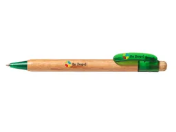 Memo PEFC-zert. Holz-Druckkugelschreiber 'Prisma wood' grün trans. Funktion – Produktbild 1 von 1