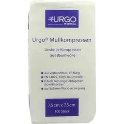 Urgo URGO MULLKOMPRESSEN 7,5x7,5 cm unsteril 100 St Kompressen – Produktbild 1 von 1