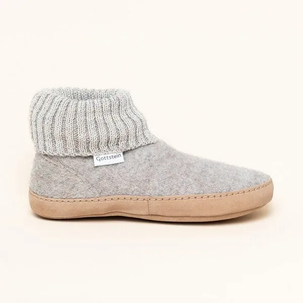 Gottstein Gottstein Hüttenschuh Dakota - Hoher Filzhausschuh für Damen & Herren aus 100% Schurwolle mit extra bequemer Ledersohle & elastischem Strickbund, Beige, – Produktbild 3 von 4